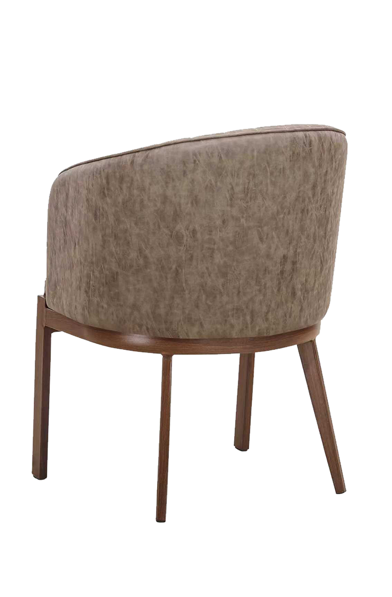 Indoor Grey Vinyl Chair w/ Walnut Frame