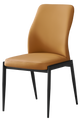Indoor Black Metal Chair W/ Brown Vinyl Seat