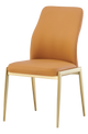 Indoor Golden Metal Chair W/ Brown Vinyl Seat