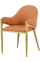 Golden Steel Chair W/ Orange Vinyl Seat