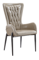 Indoor Black Metal Chair W/ Beige Vinyl Seat