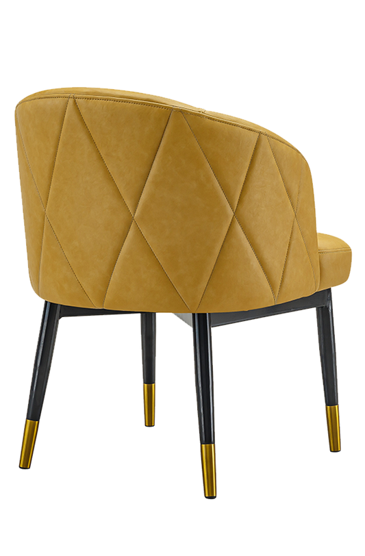 Black Metal Chair W/ Mustard Yellow Vinyl Seat