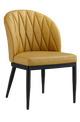 Indoor Black Metal Chair W/ Yellow Vinyl Seat
