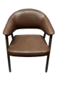 Indoor Black Metal Chair W/ Brown Vinyl Seat