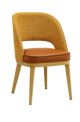 Metal Chair w/ Yellow Seat, Finish Natural Frame