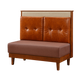 48" Length Walnut Single Booth W/ Brown Back