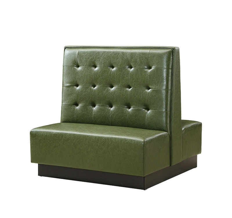 Indoor 48" Double Booth w/ Vinyl Seat, Finish Green