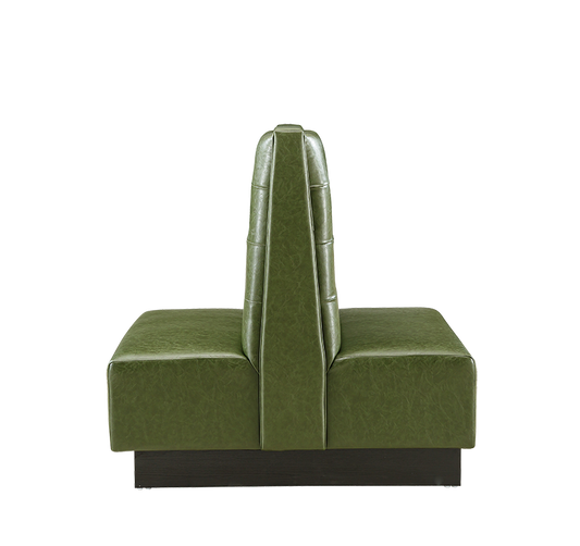 Indoor 48" Double Booth w/ Vinyl Seat, Finish Green