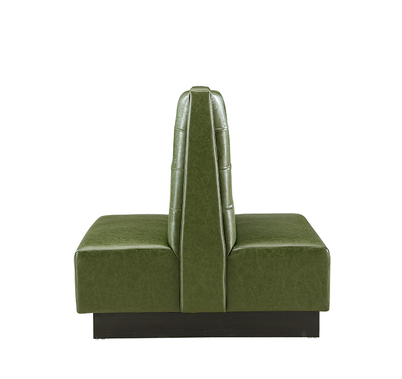 Indoor 48" Double Booth w/ Vinyl Seat, Finish Green