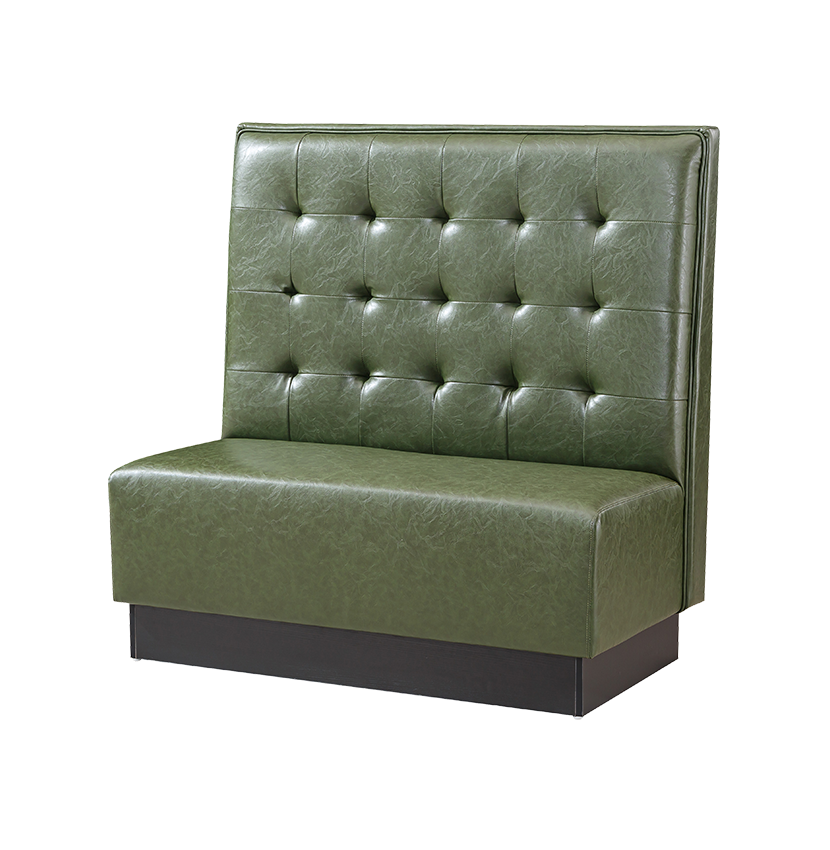 Indoor 48" Single Booth w/ Vinyl Seat, Finish Green