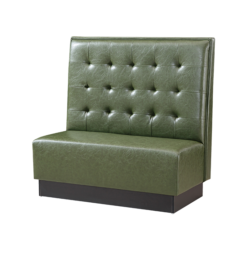Indoor 48" Single Booth w/ Vinyl Seat, Finish Green
