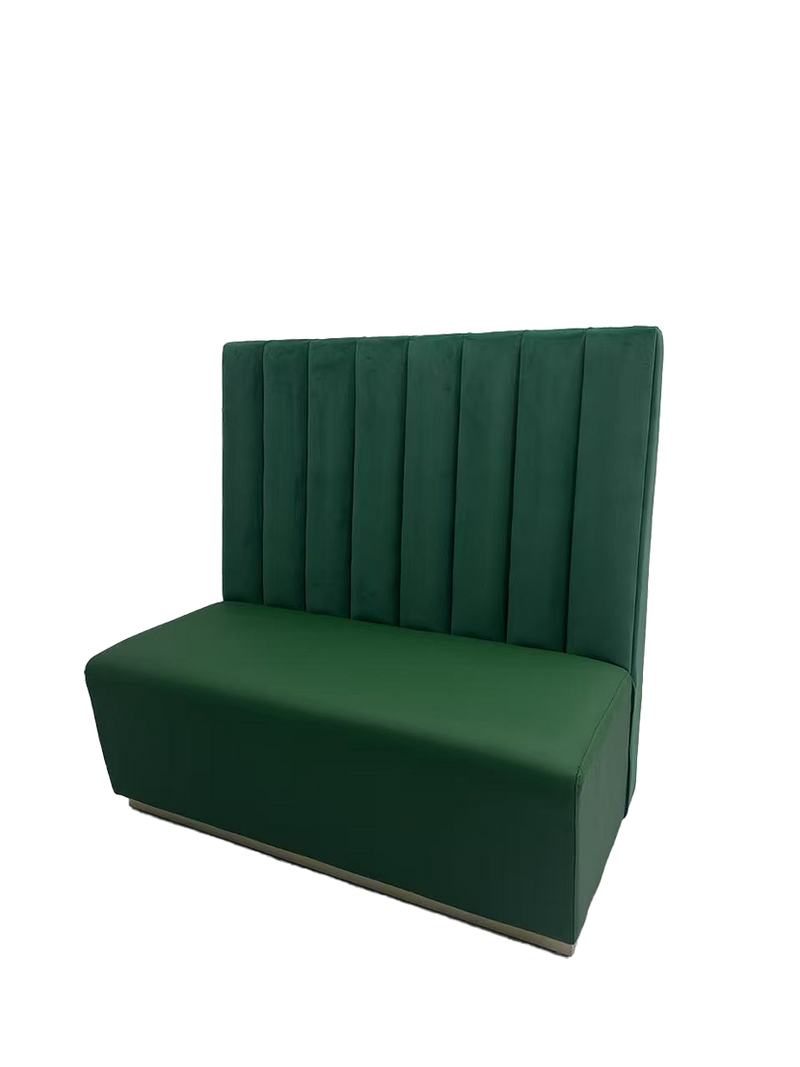 48" Length Green Velvet Fabric Single Booth