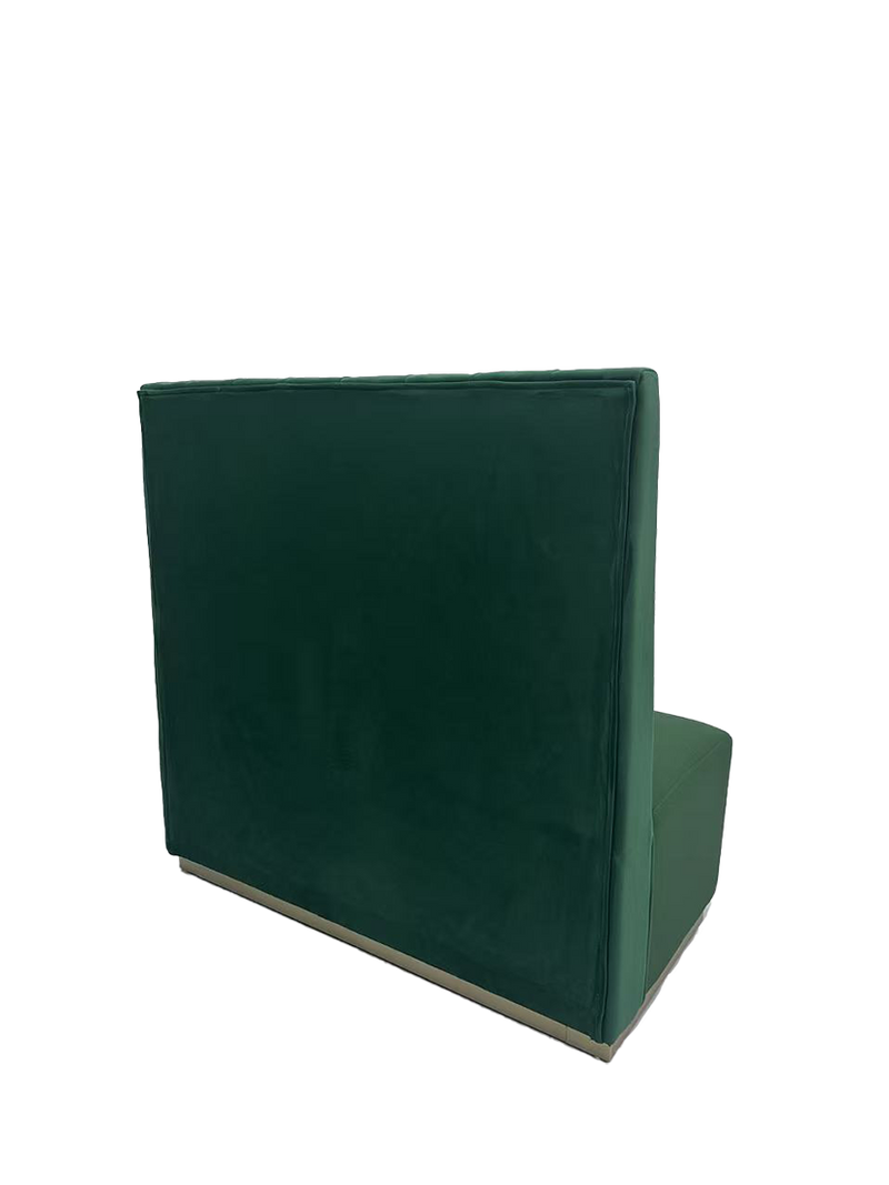 48" Length Green Velvet Fabric Single Booth