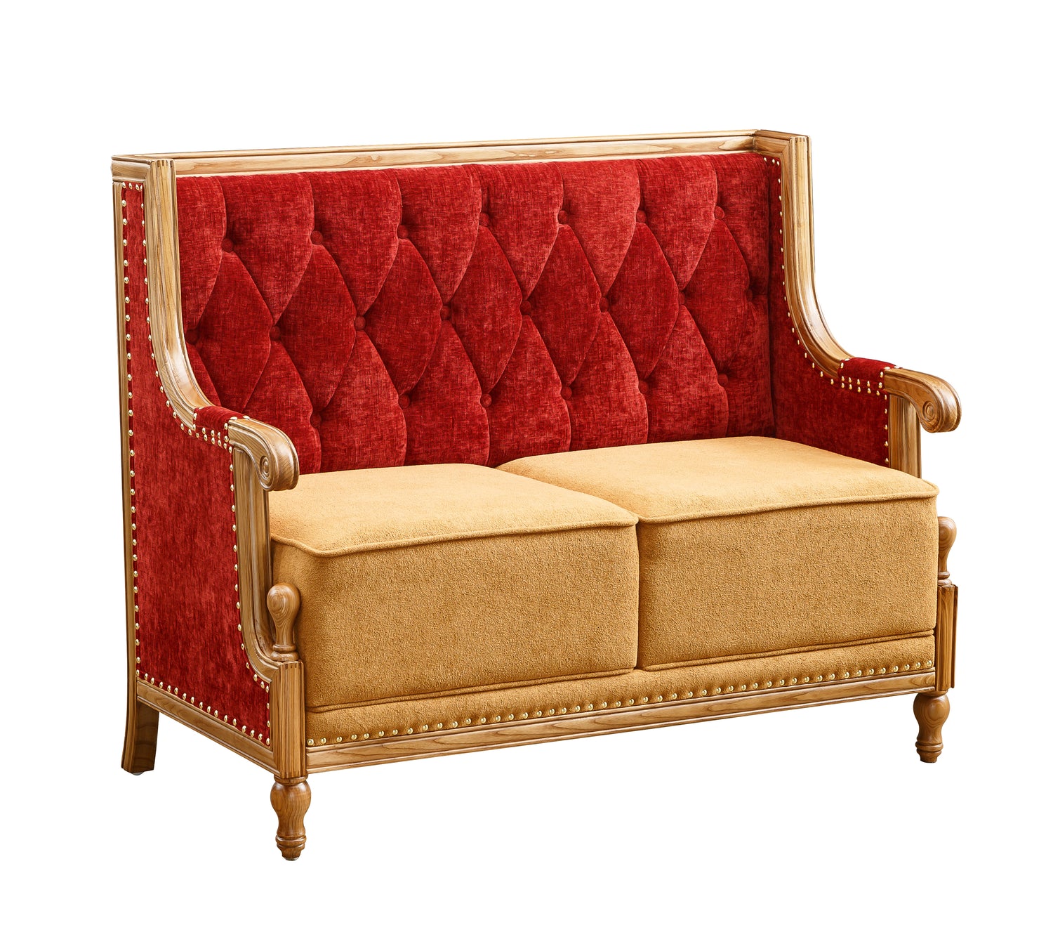 48" Indoor Single Booth, Finish Red and Yellow