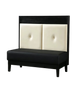 48" wood Single Booth w/ Black Vinyl Seat, Finish black.