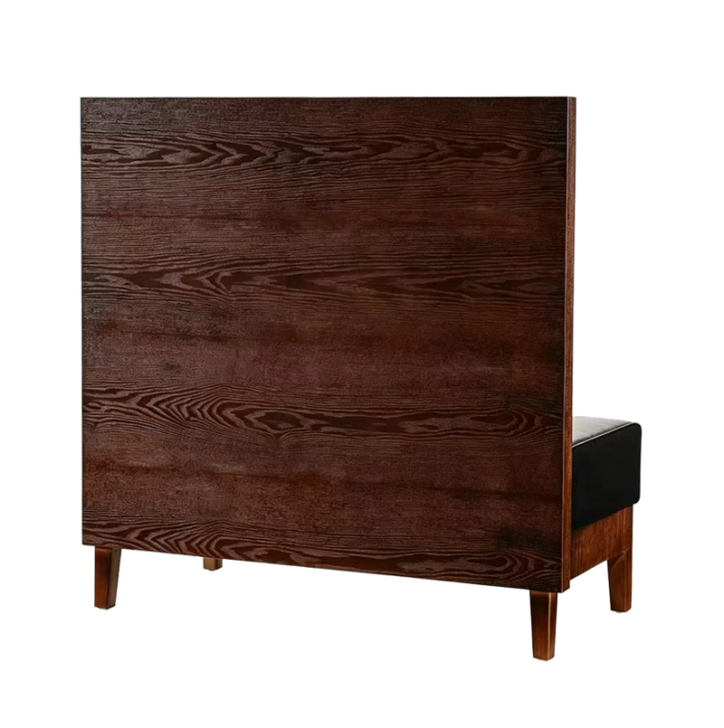 48" Wood Single Booth w/ Black Vinyl Seat ,Finish Walnut