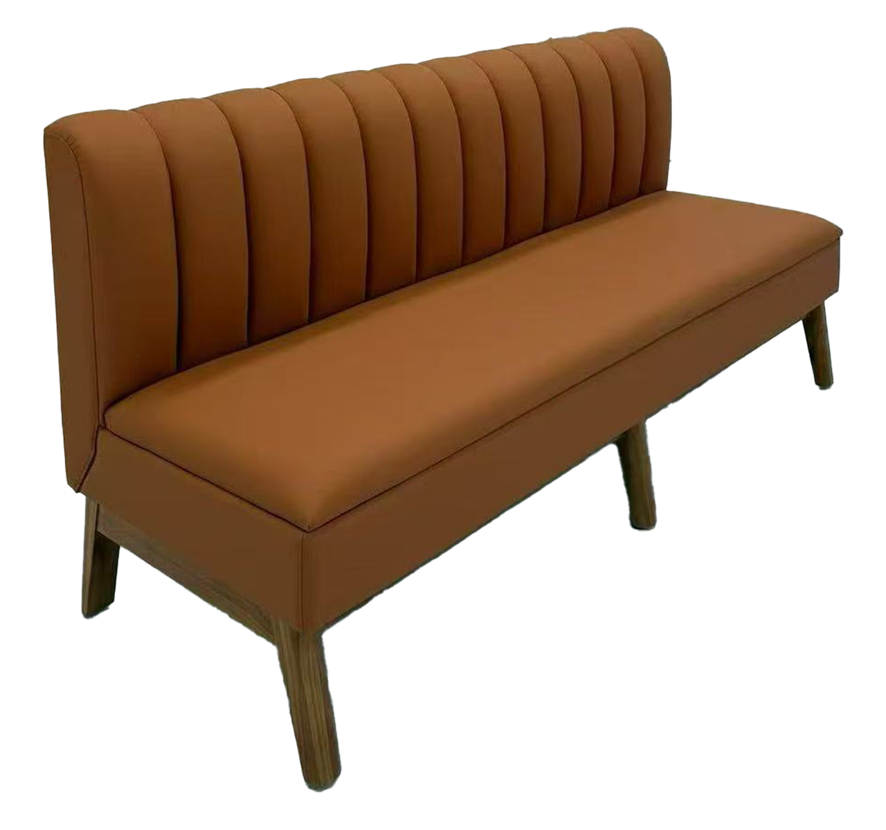 48"/72"  Length Single Booth W/ Brown Vinyl Seat