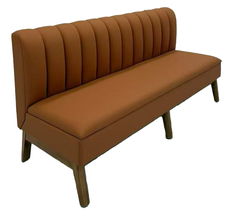 48"/72"  Length Single Booth W/ Brown Vinyl Seat