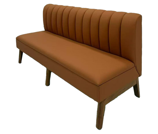 48"/72"  Length Single Booth W/ Brown Vinyl Seat