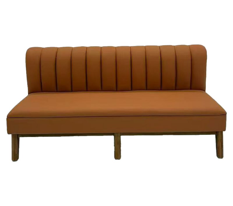 48"/72"  Length Single Booth W/ Brown Vinyl Seat