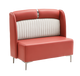 48" Length Red Vinyl Single Booth W/ Stainless Leg