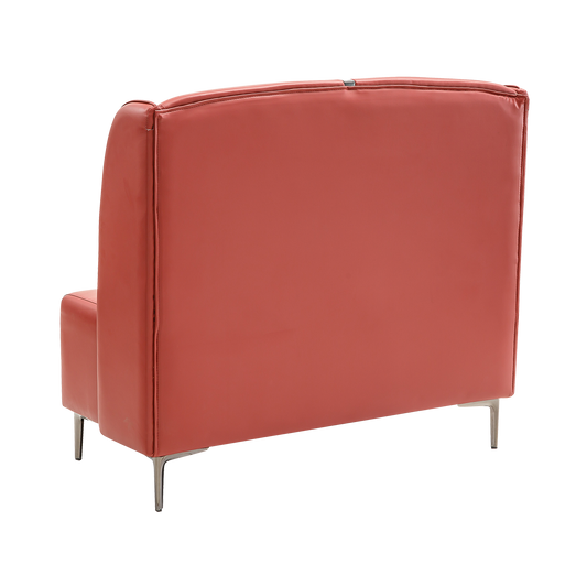48" Length Red Vinyl Single Booth W/ Stainless Leg