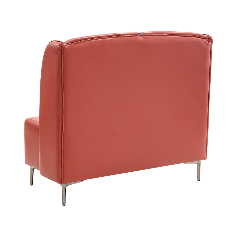 48" Length Red Vinyl Single Booth W/ Stainless Leg