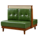 48" Length Walnut Double Booth W/ Green Back
