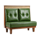 48" Length Walnut Single Booth W/ Green Back