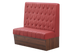 48" Length Indoor Single Booth W/ Red Vinyl Seat, Finish Walnut