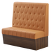 48" Length Indoor Single Booth W/ Orange Vinyl Seat, Finish Walnut