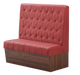 48" Length Indoor Single Booth W/ Red Vinyl Seat, Finish Walnut