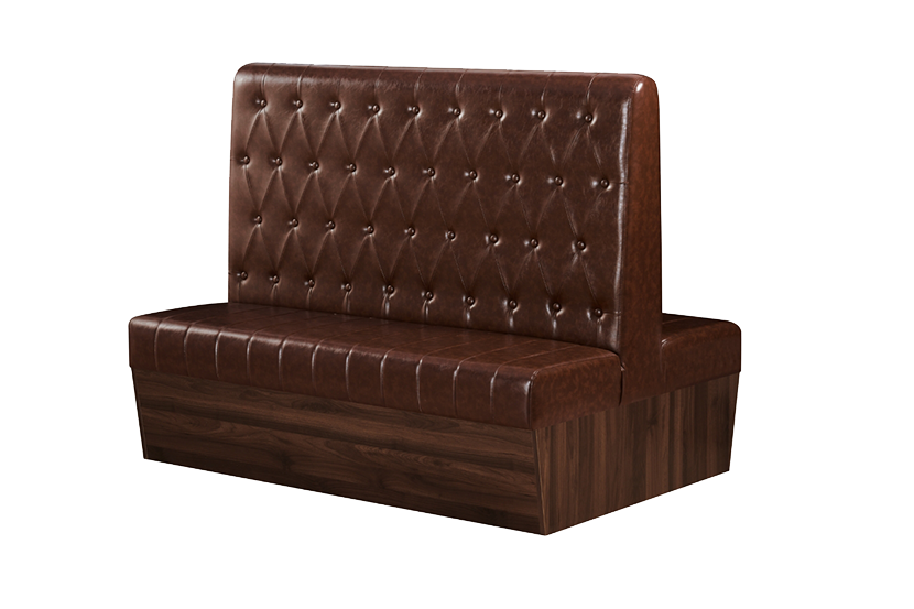 Brown Double Booth Retro American Style Diamond(Standard) or Square Button Tufted, Length 60''