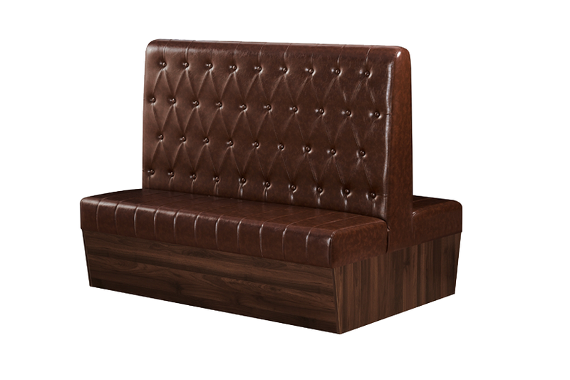Brown Double Booth Retro American Style Diamond(Standard) or Square Button Tufted, Length 60''