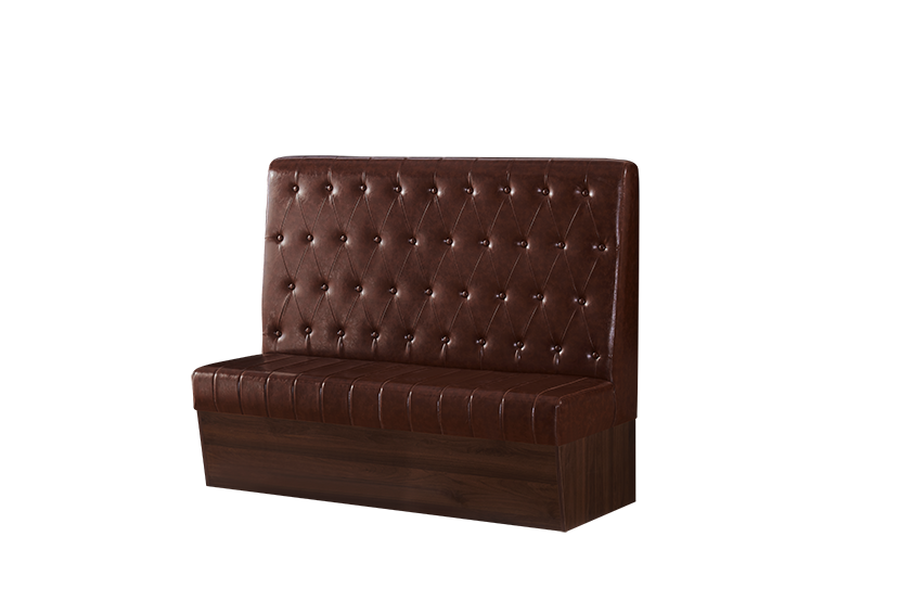 Brown Retro American-Style Diamond (Standard) or Square Button Tufted Single Booth, Length 60"