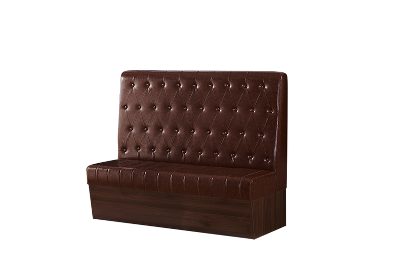 Brown Retro American-Style Diamond (Standard) or Square Button Tufted Single Booth, Length 60"