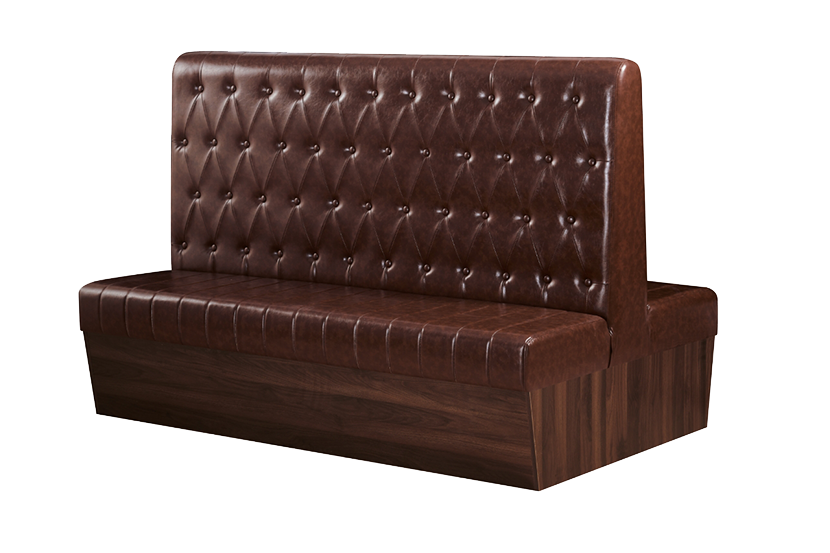 Brown Double Booth Retro American Style Diamond(Standard) or Square Button Tufted, Length 72''