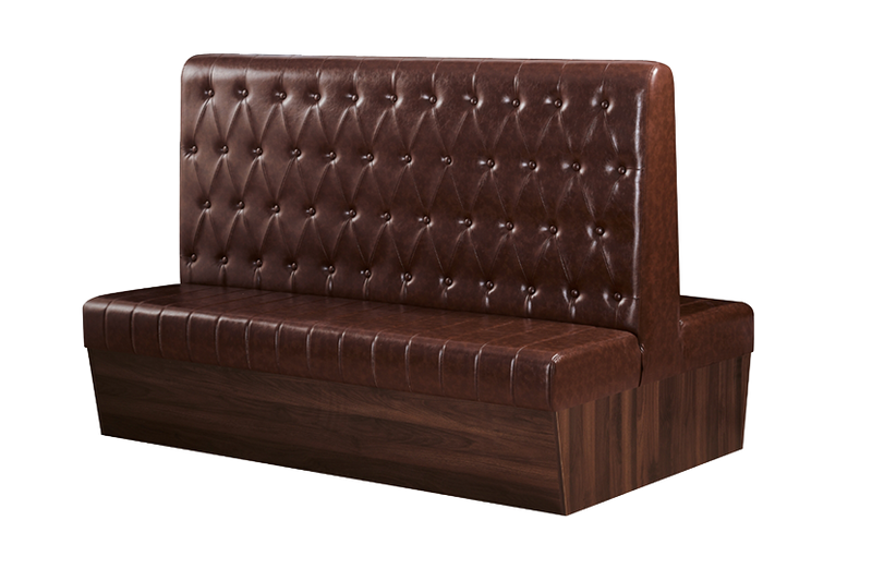 Brown Double Booth Retro American Style Diamond(Standard) or Square Button Tufted, Length 72''