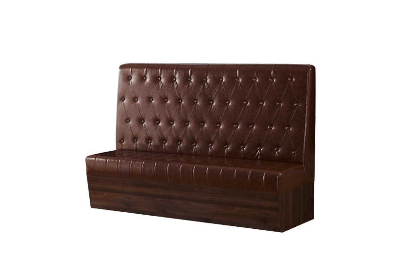 Brown Retro American-Style Diamond (Standard) or Square Button Tufted Single Booth, Length 72"