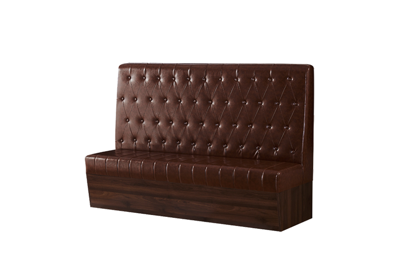 Brown Retro American-Style Diamond (Standard) or Square Button Tufted Single Booth, Length 72"