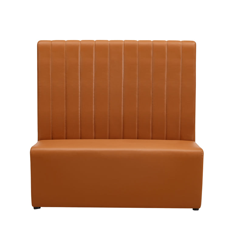 48" Single Booth with Vinyl Seat, Finish Brown
