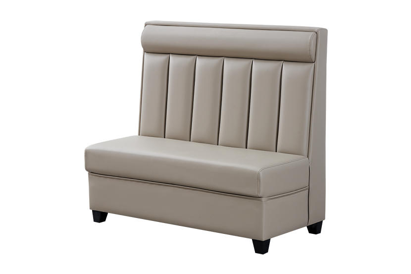 Single Booth with Grey Vinyl line Seat and Back, Length 48''