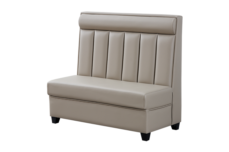 Single Booth with Grey Vinyl line Seat and Back, Length 48''