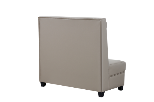 Single Booth with Grey Vinyl line Seat and Back, Length 48''