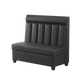 Single Booth with Black Vinyl line Seat and Back, Length 48''