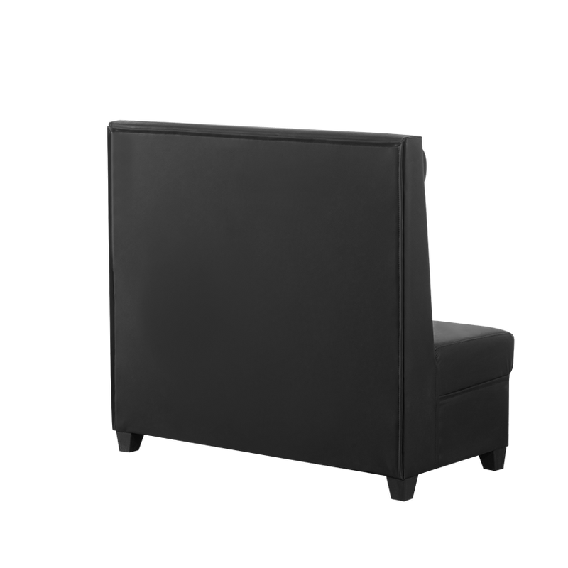 Single Booth with Black Vinyl line Seat and Back, Length 48''