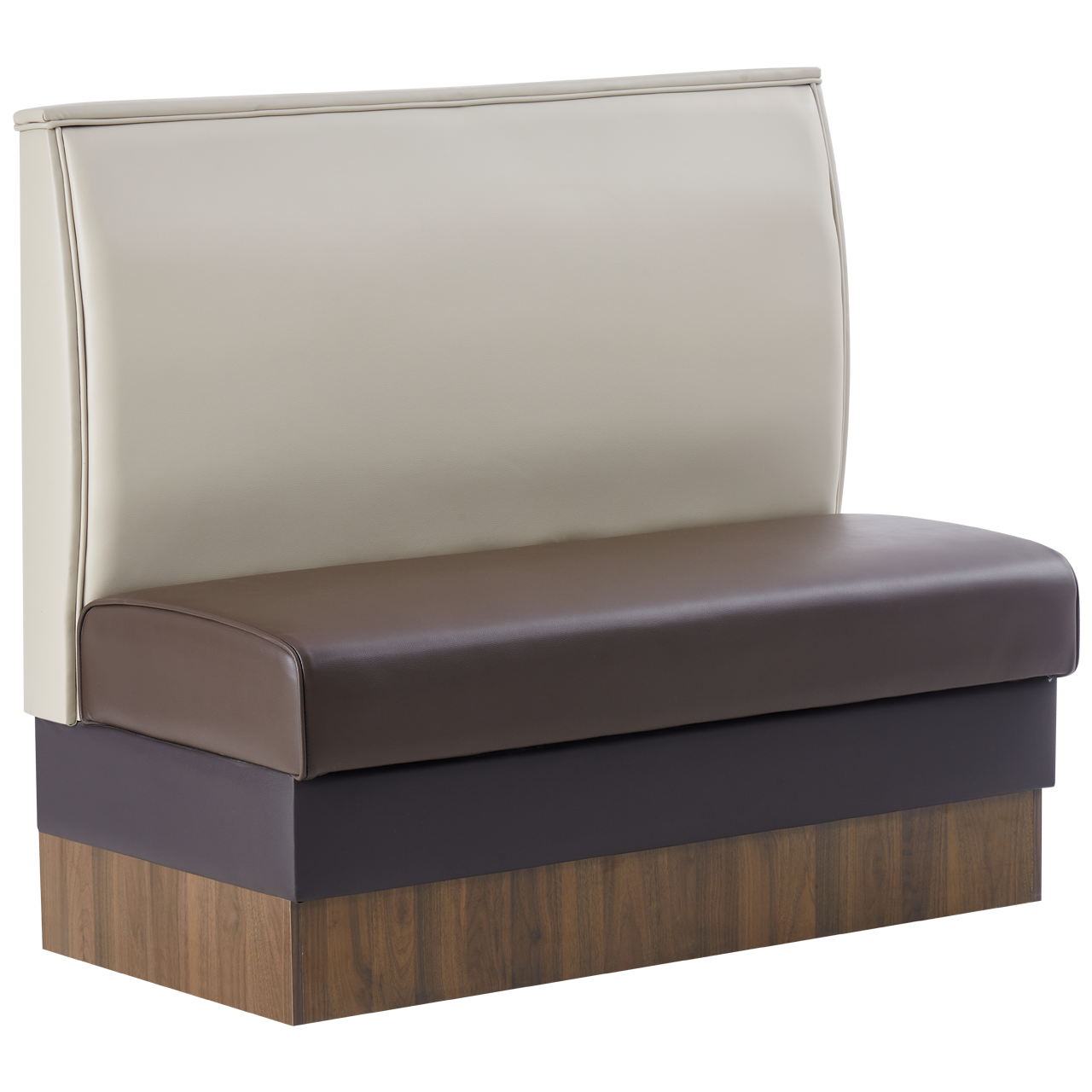48" Length Single Booth W/ Beige Vinyl Seat