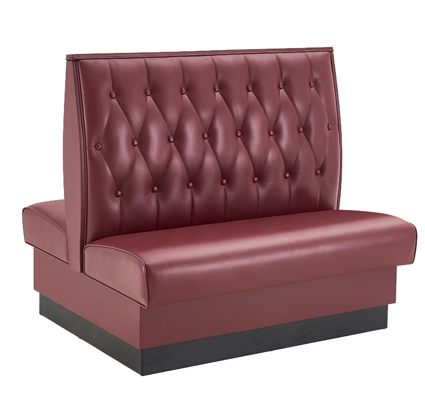 48" Length Burgundy/GRE/GRY/BLK/BRN/RED Double Booth W/ Vinyl Seat