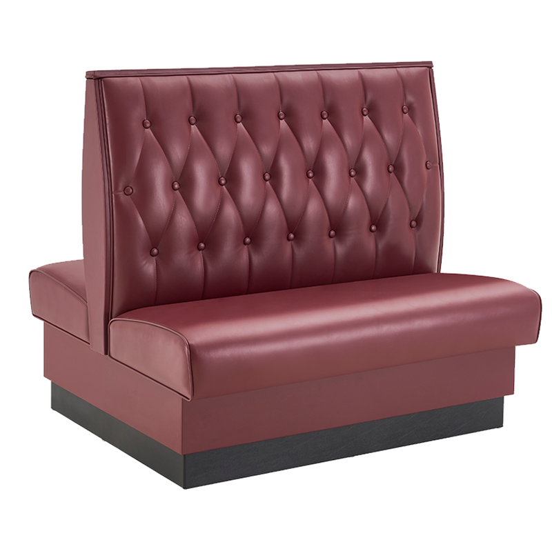 48" Length Burgundy/GRE/GRY/BLK/BRN/RED Double Booth W/ Vinyl Seat