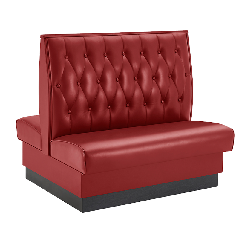 48" Length Burgundy/GRE/GRY/BLK/BRN/RED Double Booth W/ Vinyl Seat